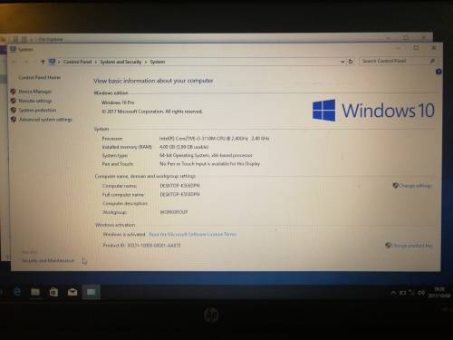 HP i3 250 G1 500GB HD and 4GB Ram