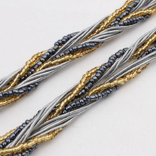 Retro Party Necklace Multi-layer Rope Turquoise Oval Pendant H933