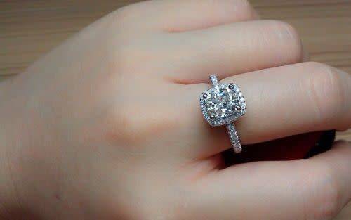 Gorgeous White Gold FILLED Princess Cut Wedding Band Ring Size 9