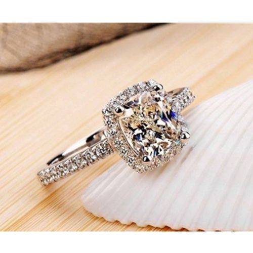 Gorgeous White Gold FILLED Princess Cut Wedding Band Ring Size 9