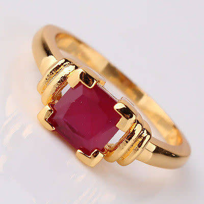 Enchanting style 24k gold filled best lady ruby gift Stylish RING Sz9