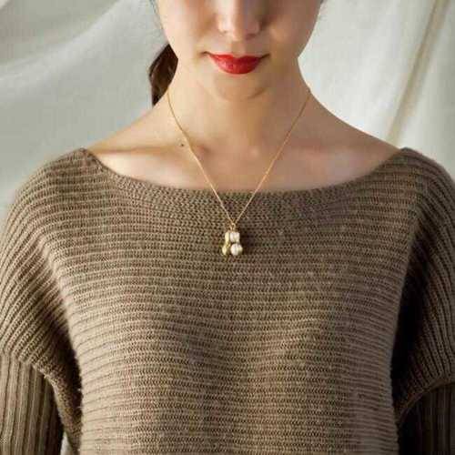 Fashion Gold Chain Peanut Pendant Necklace style - Gold