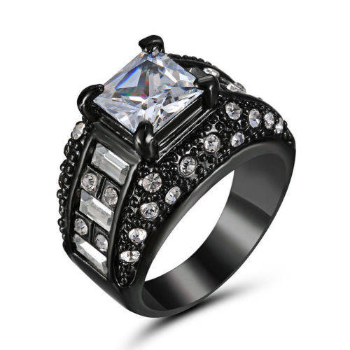 10Kt Black Gold Filled Engagement Ring Size 9