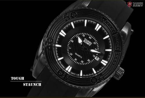 Genuine SHARK ARMY Mens Silicone Band Sport Military Watch  Ref11