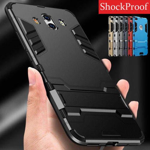 HUAWEI P10 Lite Cover Plus TEMPERED GLASS Hybrid Armor Shockproof Hard Rubber Case Cover - Gray