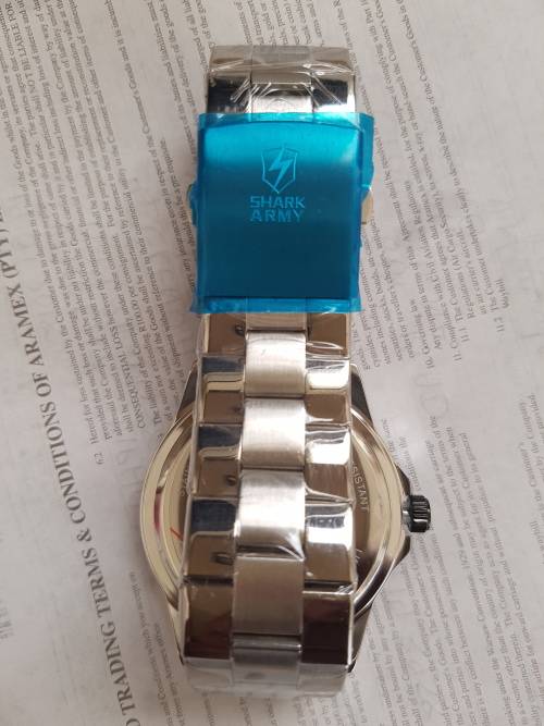 SHARK-ARMY-Official-Black-Date-Stainless-Steel-Quartz-Mens-Sport-Wrist-Watch  Ref44