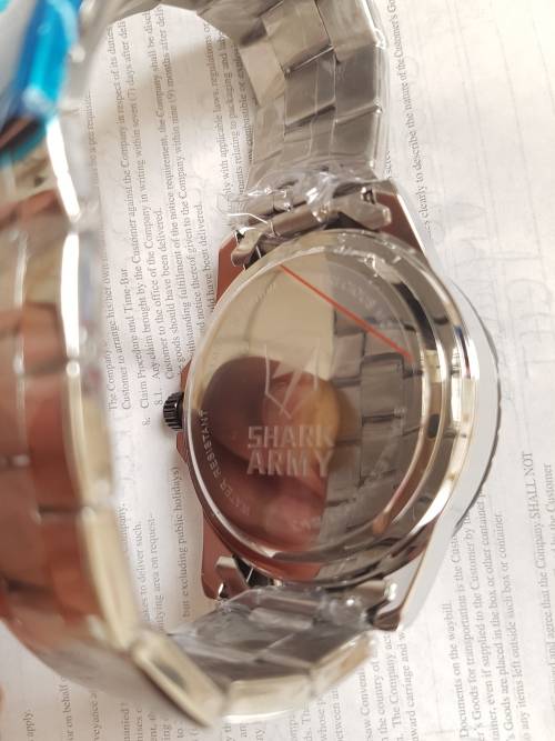 SHARK-ARMY-Official-Black-Date-Stainless-Steel-Quartz-Mens-Sport-Wrist-Watch  Ref44