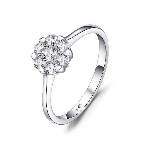 925 Solid Sterling Silver 0.4ct Cubic Zirconia Ring 925 Sterling Silver   - Ring Size 7
