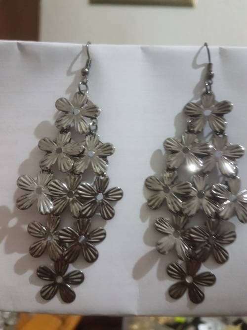 Fashion Earrings Hollow Metal Leaves Leaf Long Dangle