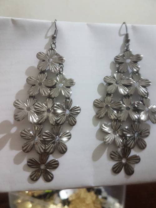 Fashion Earrings Hollow Metal Leaves Leaf Long Dangle