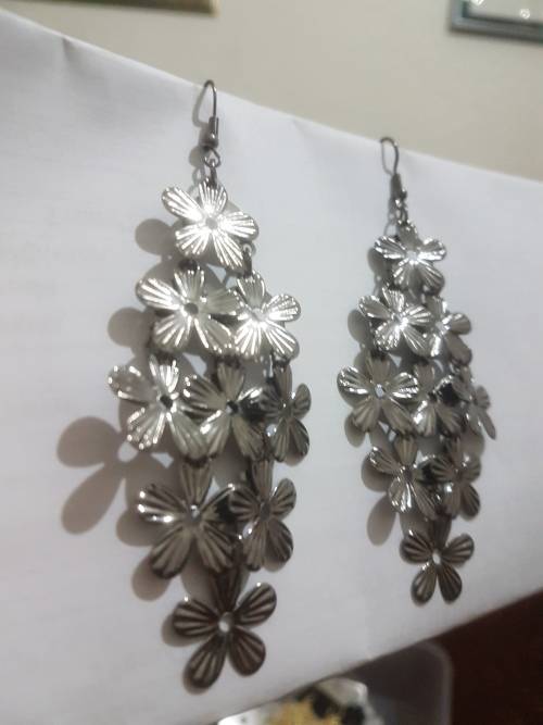 Fashion Earrings Hollow Metal Leaves Leaf Long Dangle