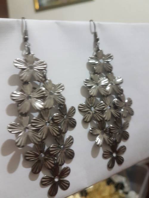 Fashion Earrings Hollow Metal Leaves Leaf Long Dangle