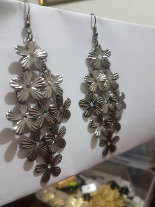 Fashion Earrings Hollow Metal Leaves Leaf Long Dangle