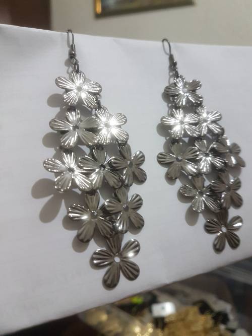 Fashion Earrings Hollow Metal Leaves Leaf Long Dangle
