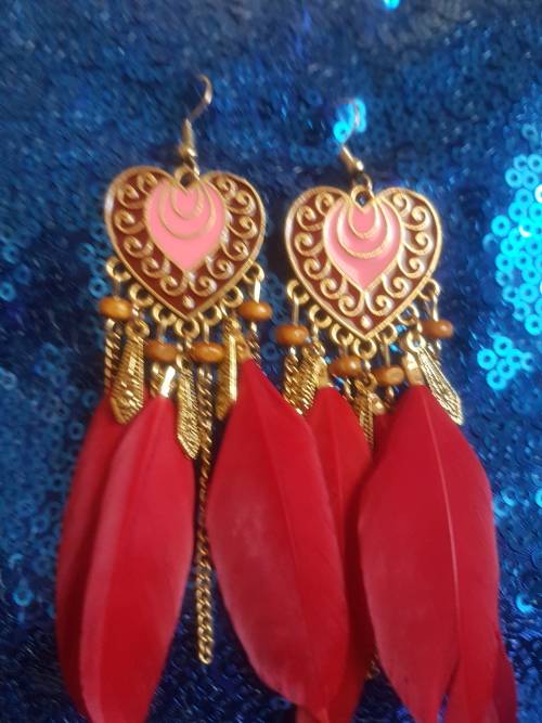 Fashion Bohemian Feather Tassel Dangle Earrings