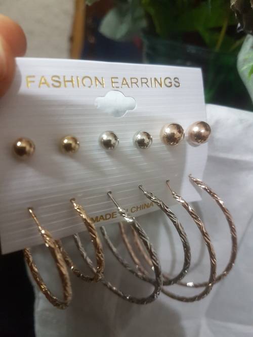 6 Pairs/set Vintage  Big Round Circle Hoop Dangle Earrings
