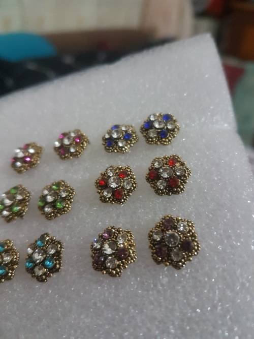6 Pairs/set Vintage Flower Gold  Dangle Earrings