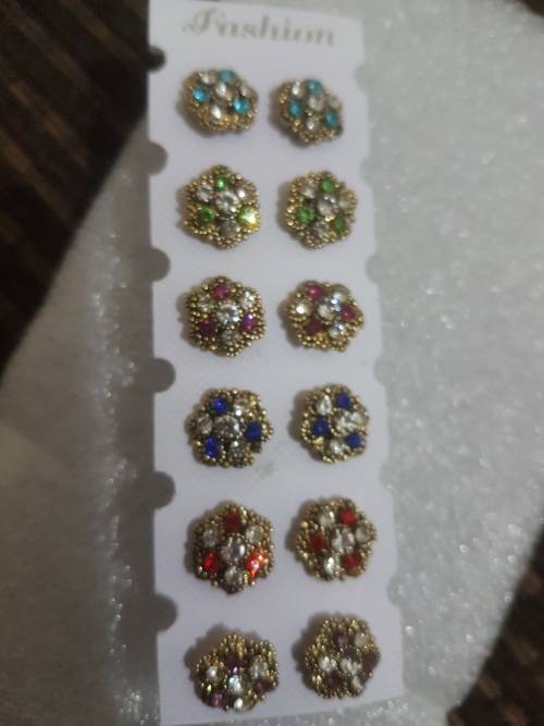 6 Pairs/set Vintage Flower Gold  Dangle Earrings