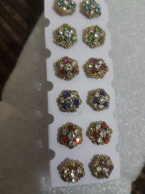 6 Pairs/set Vintage Flower Gold  Dangle Earrings