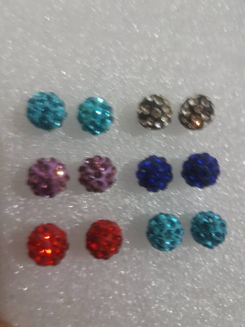 6 Pairs/set Colorful Round Circle Hoop Dangle Earrings