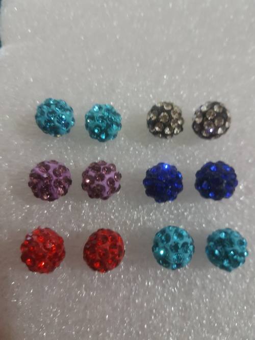 6 Pairs/set Colorful Round Circle Hoop Dangle Earrings