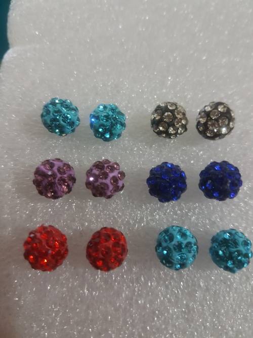 6 Pairs/set Colorful Round Circle Hoop Dangle Earrings