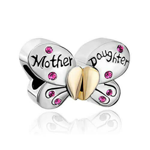 2pcs Silver  European Charm Beads Fit 925 Necklace, Bracelet Pendant Chain