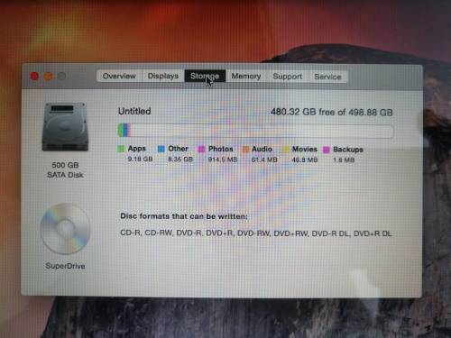 MacBook Pro Core i5, 13inch Late 2011 500GB HD and 8GB RAM