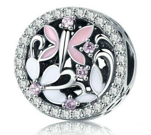 1Pc Silver Crystal Charm European Spacer Beads Fit Necklace Bracelet
