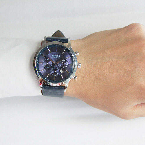 North Luxury Men Watches Waterproof Genuine Leather Fashion Casual Wristwatch