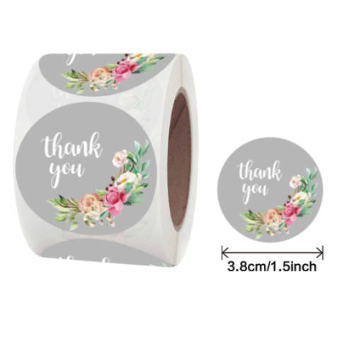 50pcs/roll Thank You Stickers for Seal Labels 3.8cm /1.5 Inch Gift Packaging Stickers