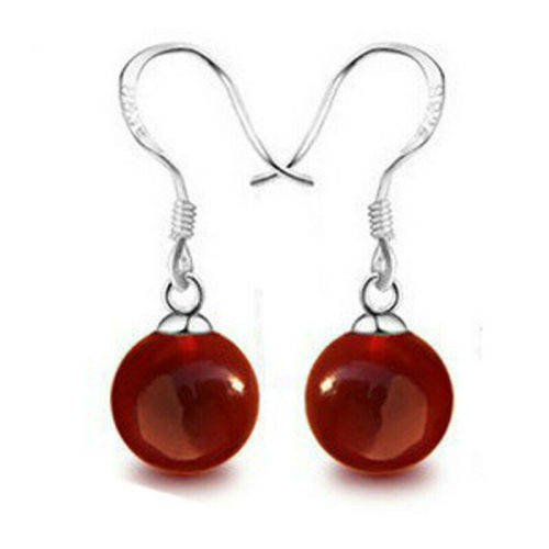 Red agate earrings Charm jewelry women gift