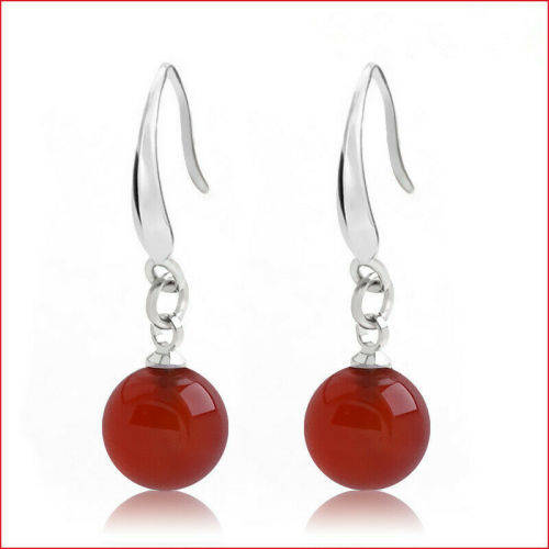 Red agate earrings Charm jewelry women gift