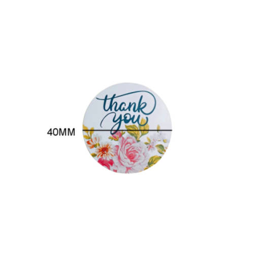 40pcs Thank you flower gift sealing label Adhesive Sticker 40mm