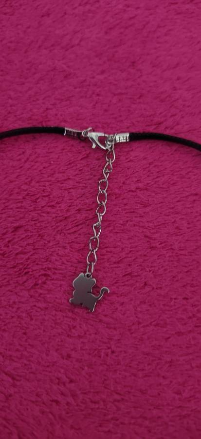 Genuine Letter ` N ` Pendant Stainless Steel With Black Leather Cord