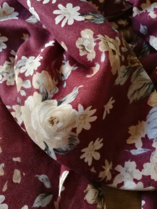Burgundy colour floral Scarf