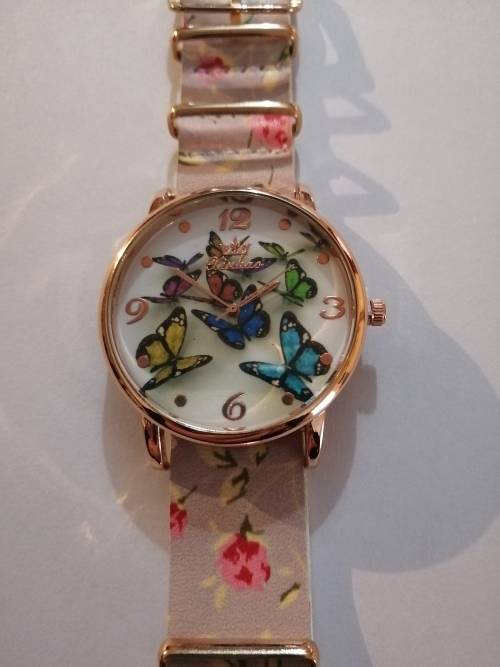 Butterflies and flowers ladies watch
