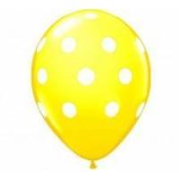 Yellow Polkadot latex balloon