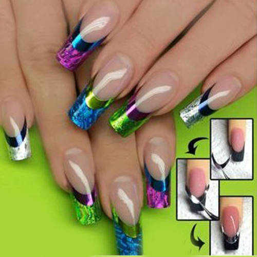 Nail Art Shimmer Smile Stick on Stickers Sheet 1449