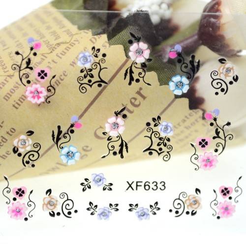Nail Art 3d stick on Diamond Stickers Sheet 633
