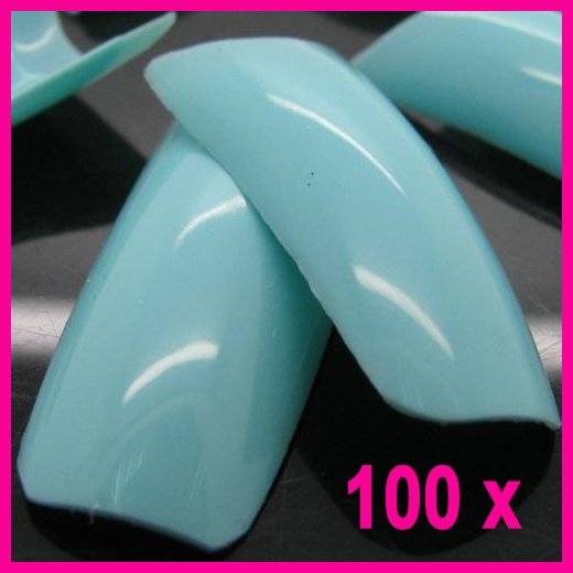 *CRAZY1WEEK SALE!!!* 100x Baby Blue Nail Gel Acrylic French Art Tips