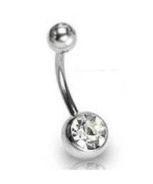 * 2 X Clear Crystal Belly Navel Ring Body Jewelry Piercing *