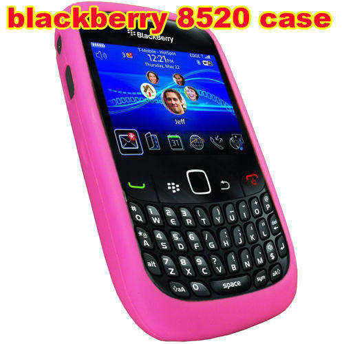 Hot!! * Pink Silicone Skin Case Cover for Blackberry Curve 8520 *