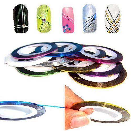Red Nail Art Striping Tape Line Gel Acrylic Nails Stickers