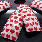 Hot!! 70x Red Hearts Nails Gel Acrylic French Tips