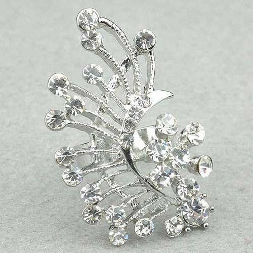 * Sparkling 18k GP Diamante Adjustable Cocktail Ring *