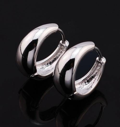 * 9k Real White Gold Hoop Earrings Allergy Free *