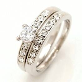 Gorgeous!! * 10k White Gold White Sapphire Wedding Ring Size 10 / T *