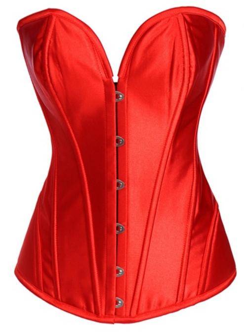 New Red Satin Body Shaper Corset Size 10 / 34