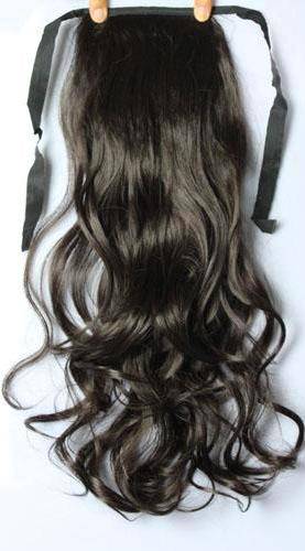 Hot!! Clip on Wavy Ponytail Hair Extension Dark Brown #4